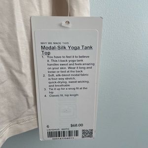 Lululemon NWT Model Silk Yoga Tank size 6